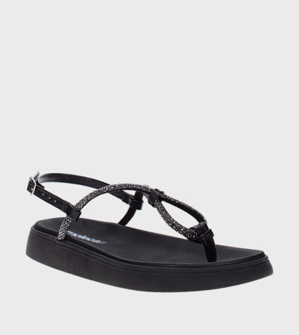 Moleca Moleca - Black Flat Sandals