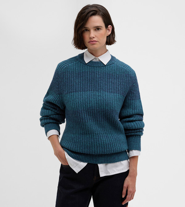 باربور باربور - أزرق مخضر Round Neck Sweaters