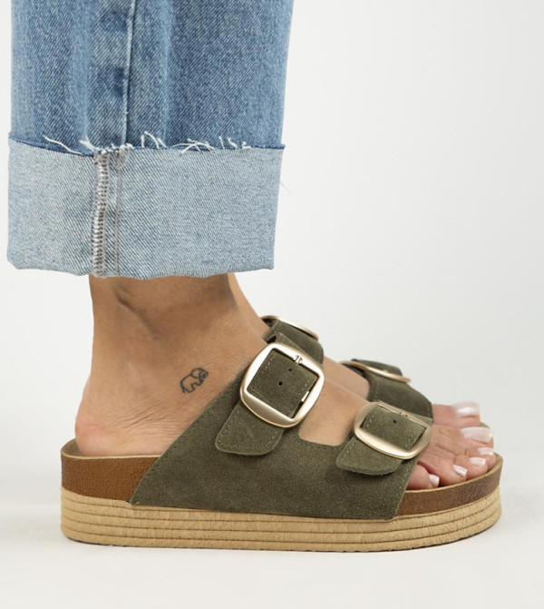 مانيجيرو مانيجيرو - كاكي Flat Sandals