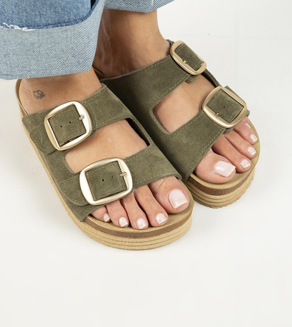 مانيجيرو مانيجيرو - كاكي Flat Sandals