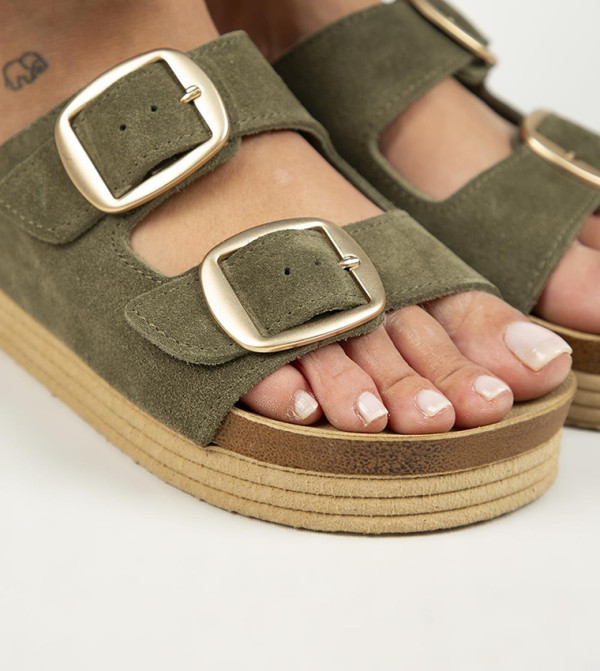 مانيجيرو مانيجيرو - كاكي Flat Sandals