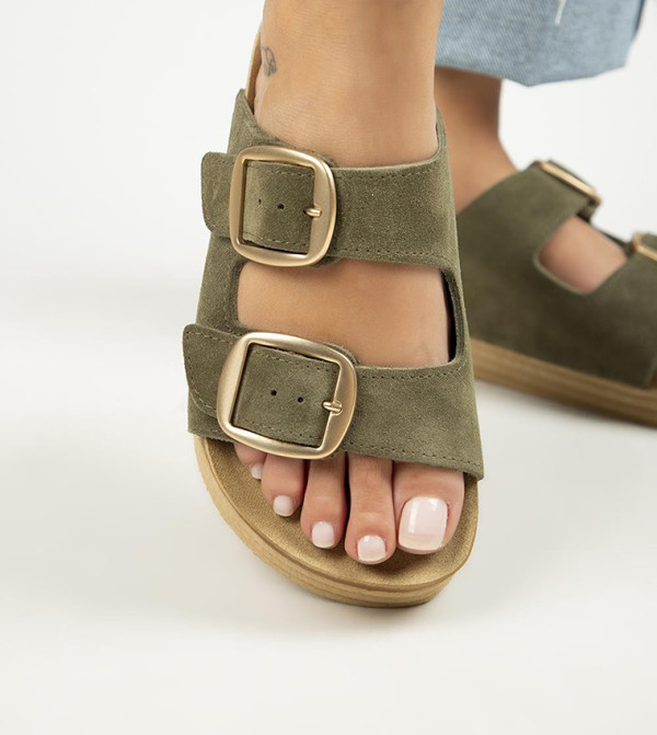 مانيجيرو مانيجيرو - كاكي Flat Sandals
