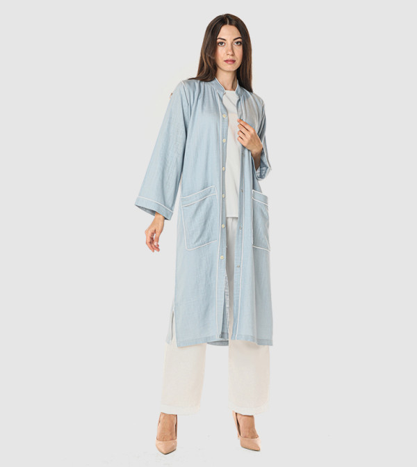 Moistreet  Co-Ord Set - Blue  Abayas