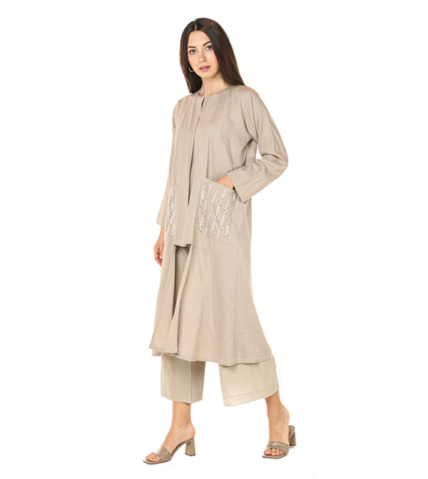 Moistreet  Clothing Sets - Beige Abayas