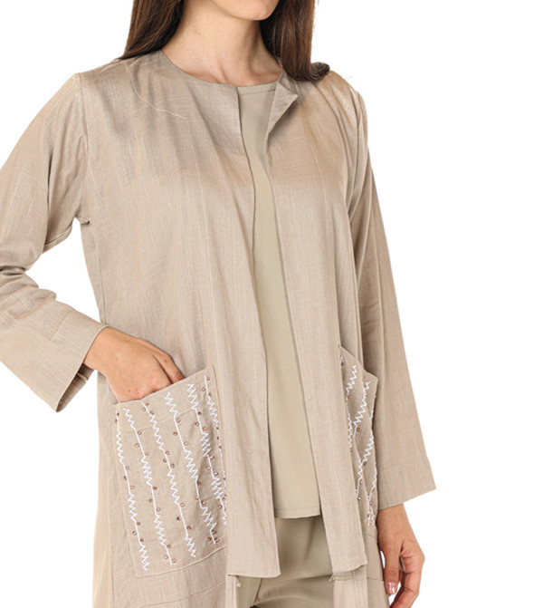 Moistreet  Clothing Sets - Beige Abayas