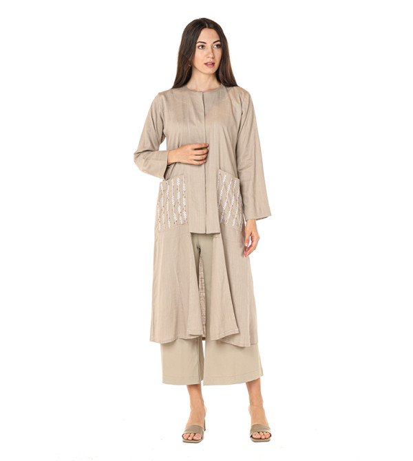 Moistreet  Clothing Sets - Beige Abayas
