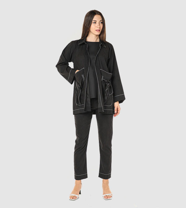 Moistreet  Clothing Sets - Black Abayas