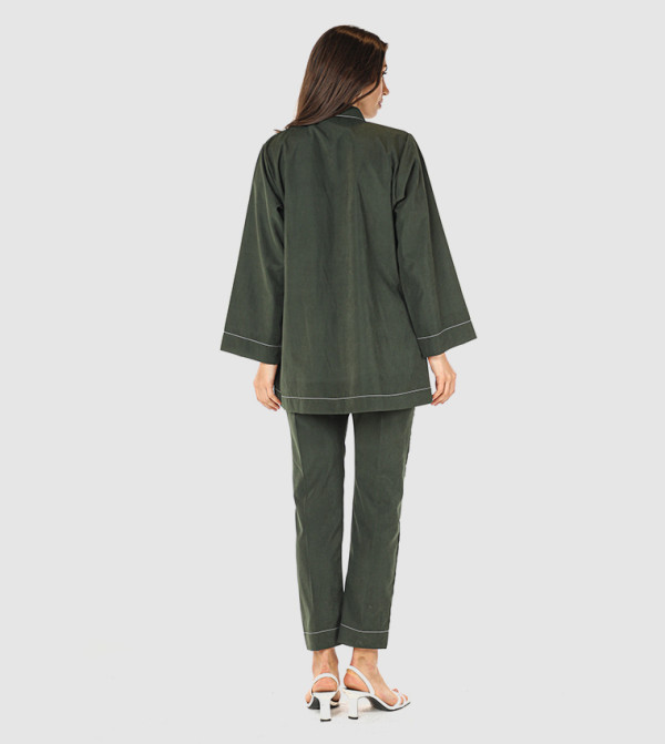 Moistreet  Clothing Sets - Green  Abayas