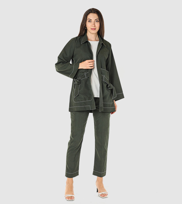 Moistreet  Clothing Sets - Green  Abayas
