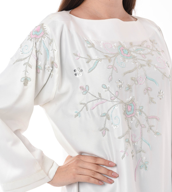 Moistreet  Jalabiya - White Abayas