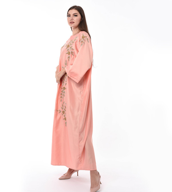 Moistreet  Jalabiya - Orange Abayas