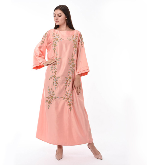 Moistreet  Jalabiya - Orange Abayas