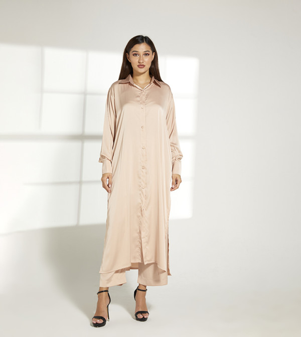 Moistreet  Co-Ord Set - Beige Co-Ord Sets