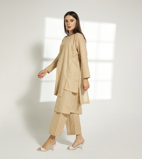 Moistreet  Clothing Sets - Tan Co-Ord Sets