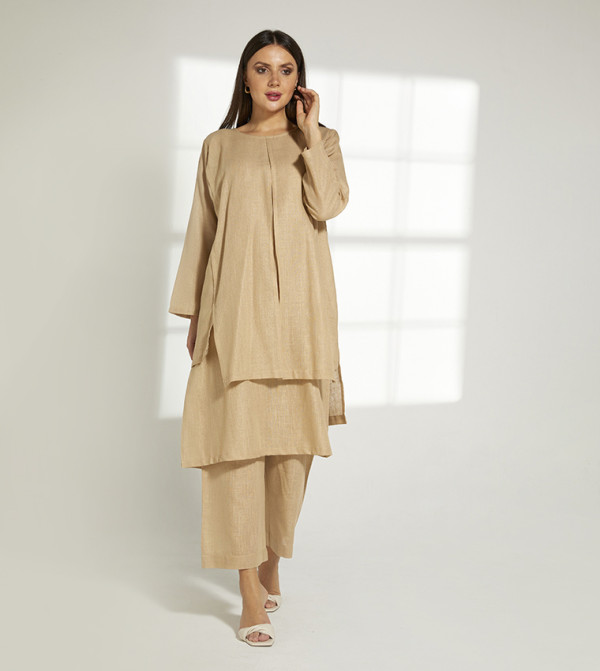 Moistreet  Clothing Sets - Tan Co-Ord Sets