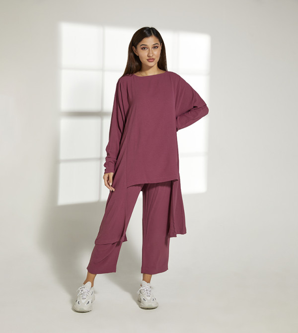 Moistreet  Clothing Sets - Burgundy Co-Ord Sets