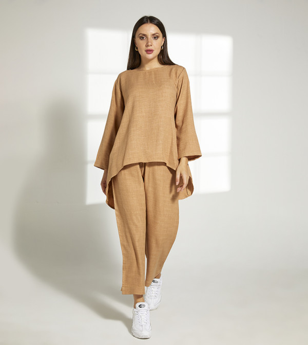 Moistreet  Co-Ord Set - Tan Co-Ord Sets