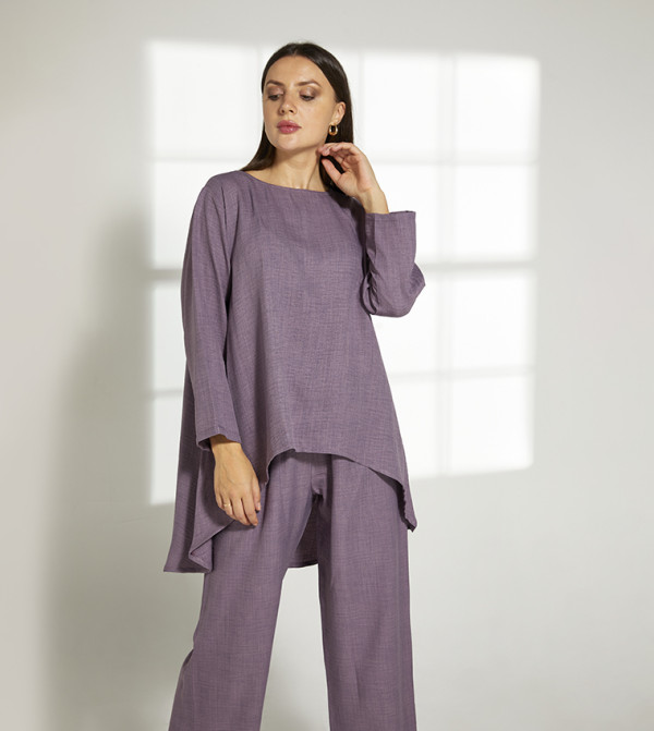 Moistreet  Co-Ord Set - Purple Co-Ord Sets