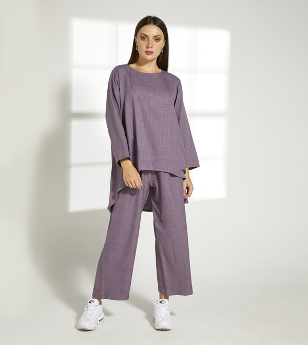 Moistreet  Co-Ord Set - Purple Co-Ord Sets