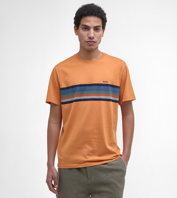 Barbour  - Orange Round Neck T-Shirts