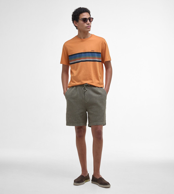 Barbour  - Orange Round Neck T-Shirts