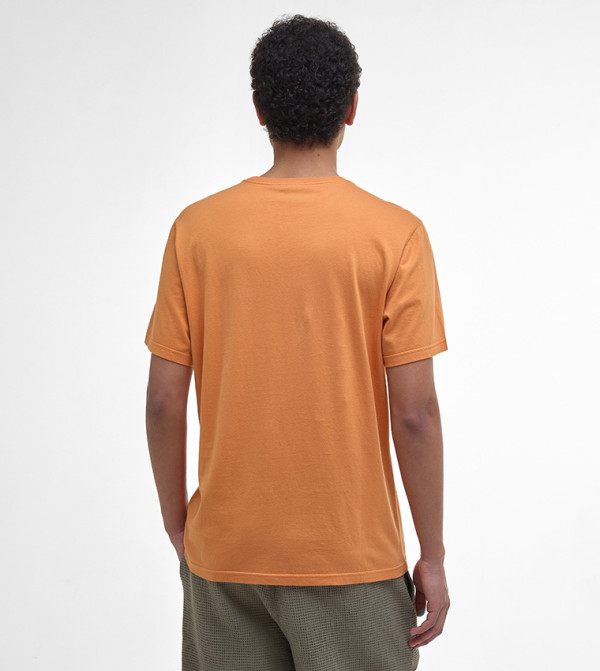 Barbour  - Orange Round Neck T-Shirts