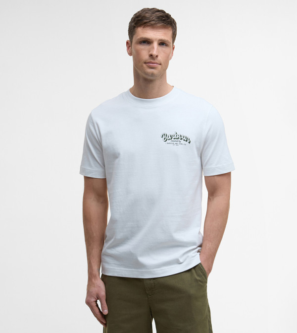 باربور باربور - أبيض  Round Neck T-Shirts