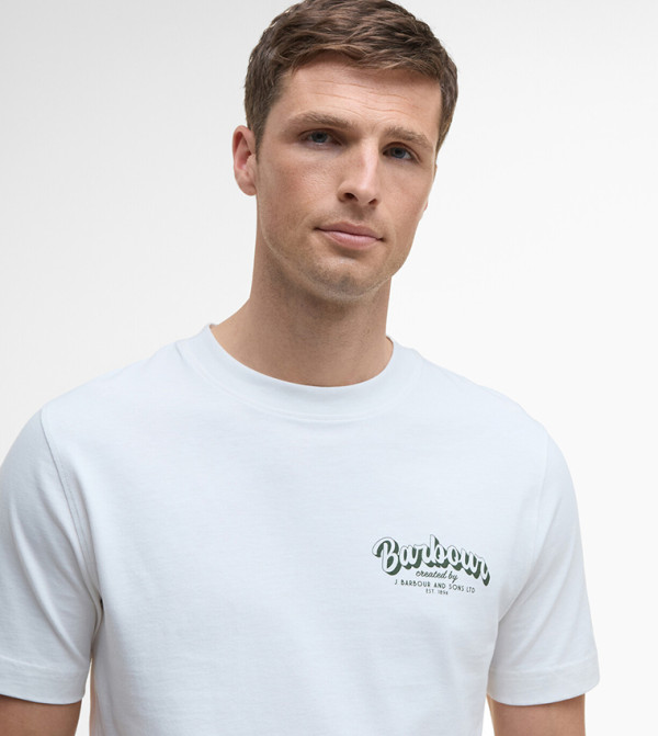 باربور باربور - أبيض  Round Neck T-Shirts