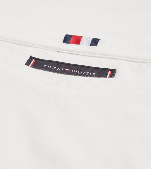 Tommy Hilfiger  T-Shirts - White Round Neck T-Shirts