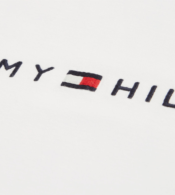 Tommy Hilfiger  T-Shirts - White Round Neck T-Shirts