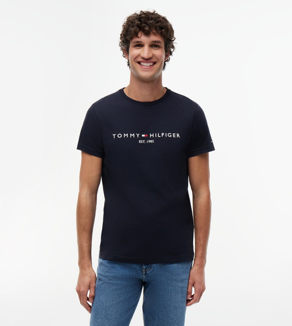 Tommy Hilfiger  Clothing - Black Round Neck T-Shirts