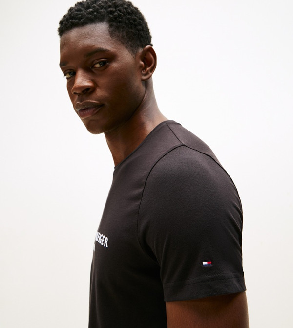 Tommy Hilfiger  Clothing - Black Round Neck T-Shirts