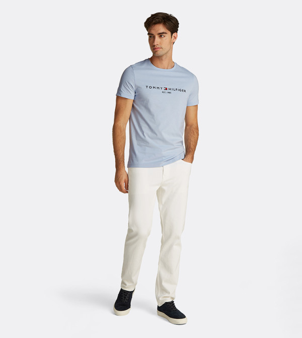 تومي هيلفيغر  ملابس - أزرق Round Neck T-Shirts