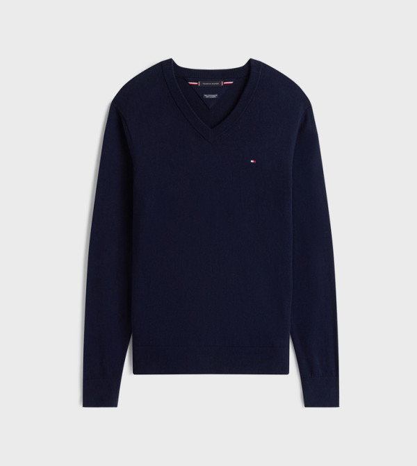 تومي هيلفيغر  سترات بياقة V  - كحلي V-neck Sweaters