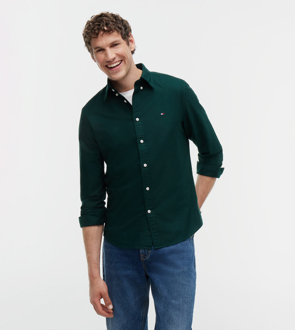 تومي هيلفيغر  قمصان - أخضر Long Sleeves