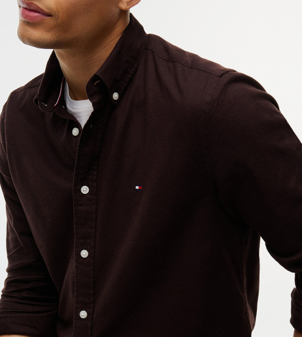 Tommy Hilfiger  Casual Shirts - Burgundy Long Sleeves