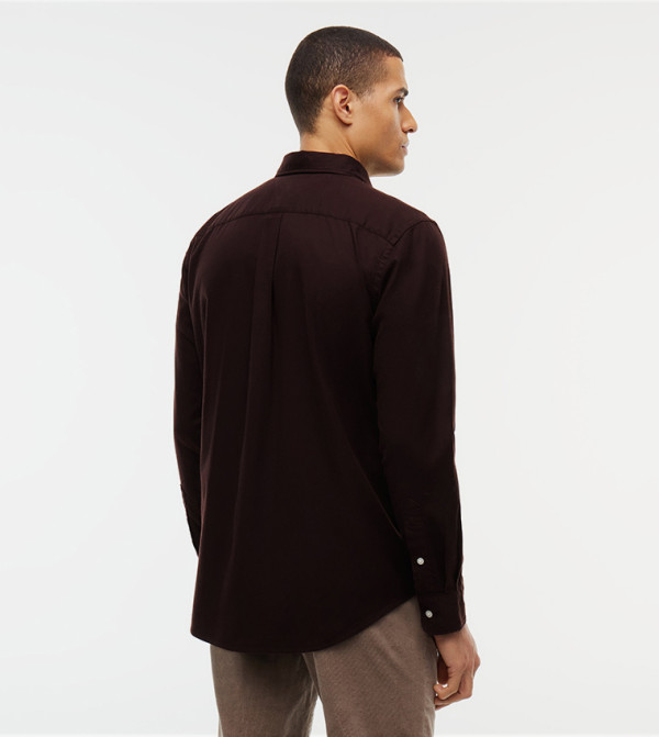 Tommy Hilfiger  Casual Shirts - Burgundy Long Sleeves