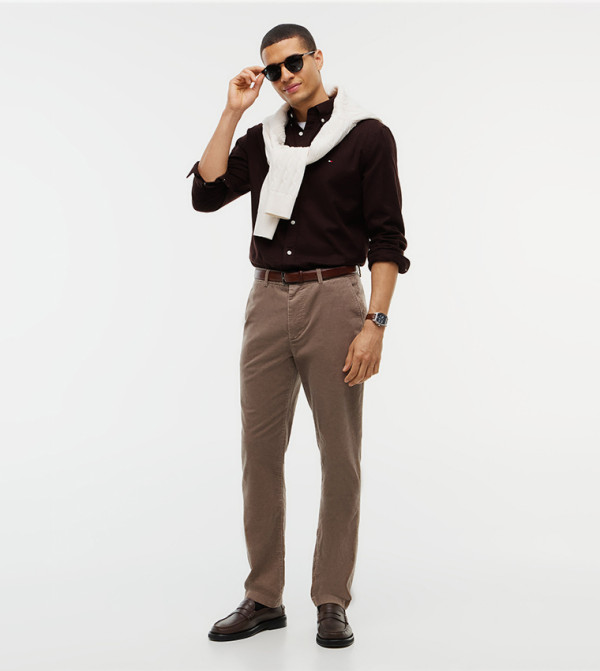 Tommy Hilfiger  Casual Shirts - Burgundy Long Sleeves