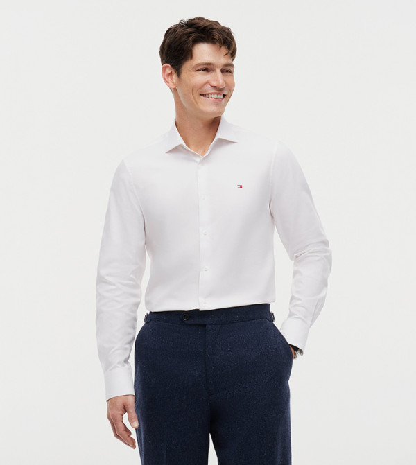 تومي هيلفيغر  أكمام طويلة  - أبيض Long Sleeves
