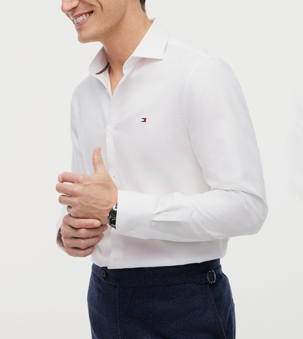 تومي هيلفيغر  أكمام طويلة  - أبيض Long Sleeves