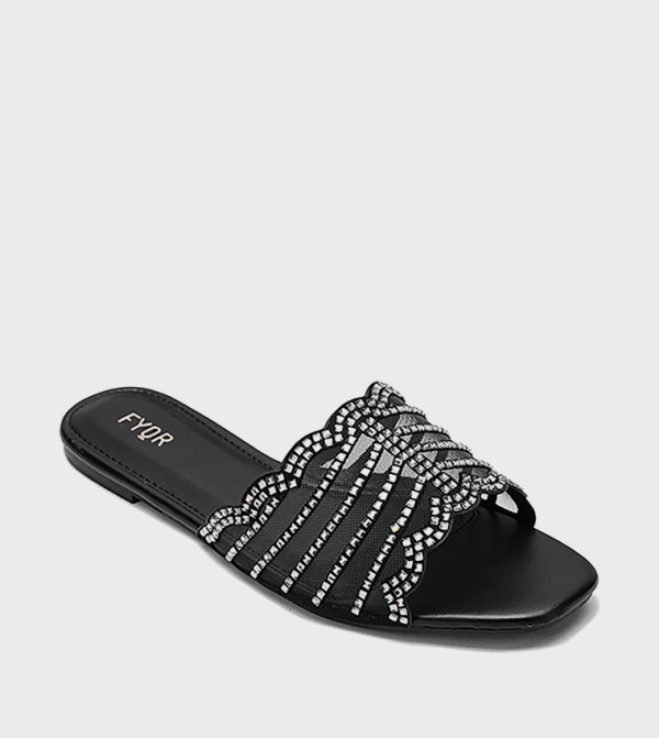 Fyor Flat Sandals - BLACK Flat Sandals