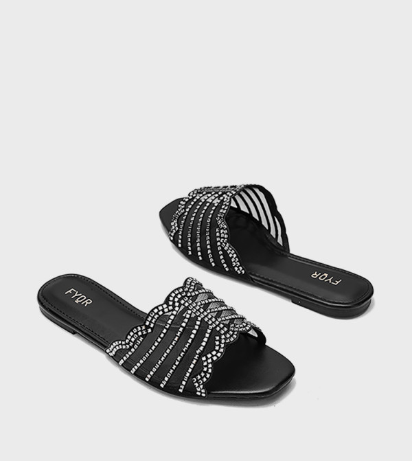 Fyor Flat Sandals - BLACK Flat Sandals