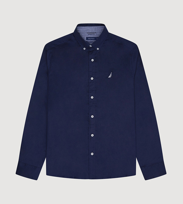 Nautica Shirts - Navy Long Sleeves