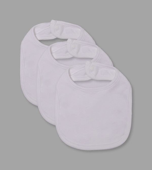 BABIES & MORE  Bibs & Hanky - White Bibs & Hanky