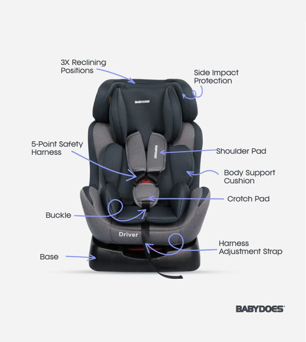 BABYDOES  Baby Car Seats - Grey Baby Car Seats