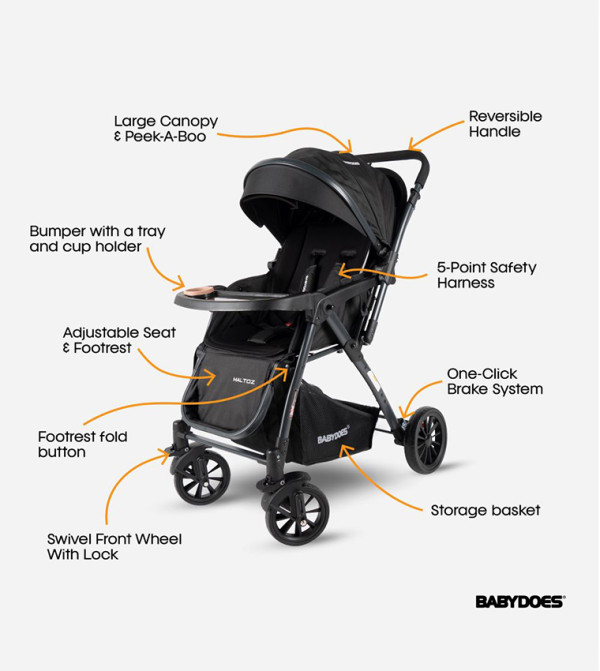 BABYDOES  Strollers & Travel Systems - Black Strollers & Travel Systems