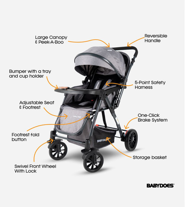 BABYDOES BABYDOES - Grey Strollers & Travel Systems