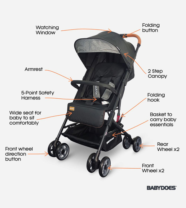 BABYDOES BABYDOES - Black Strollers & Travel Systems