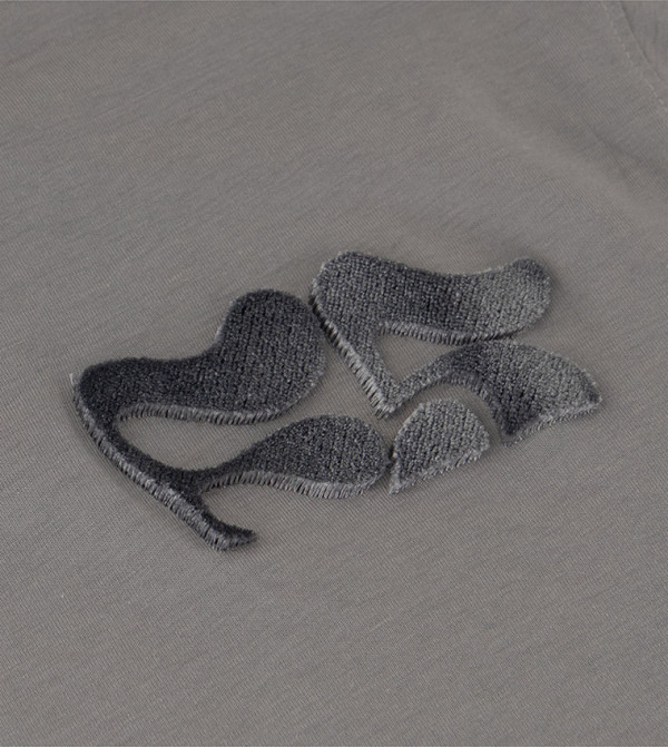 F5 F5 - Grey Round Neck T-Shirts