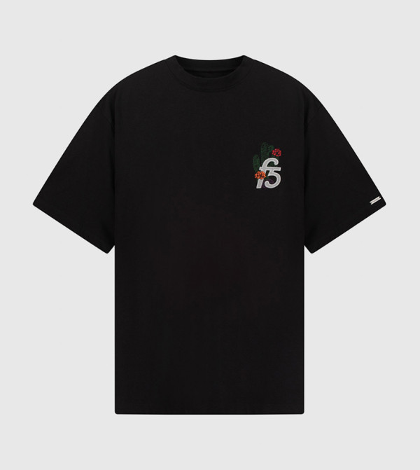F5 F5 - BLACK Round Neck T-Shirts